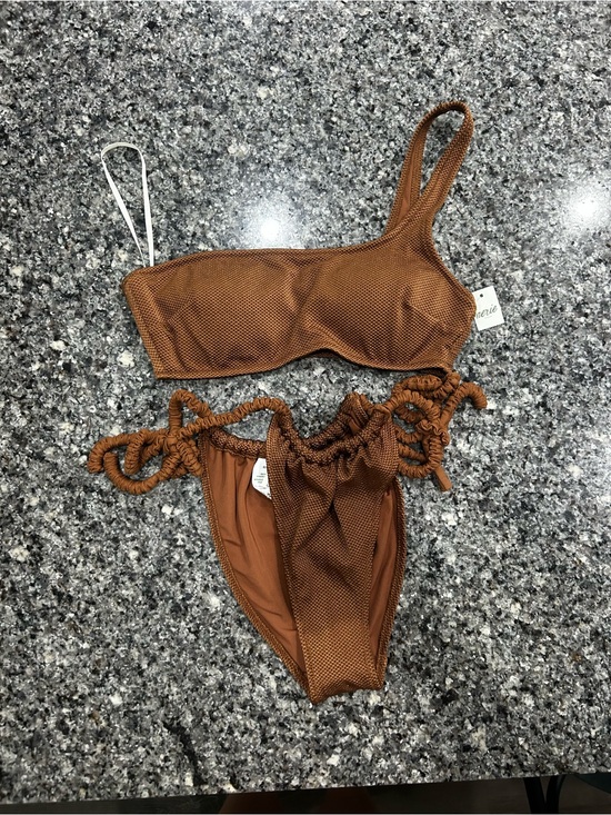 aerie Other - Aerie Brown Bikini with Ruched Bottoms